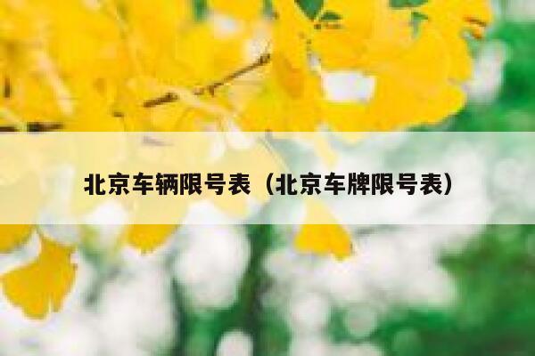 北京车辆限号表（北京车牌限号表） 第1张