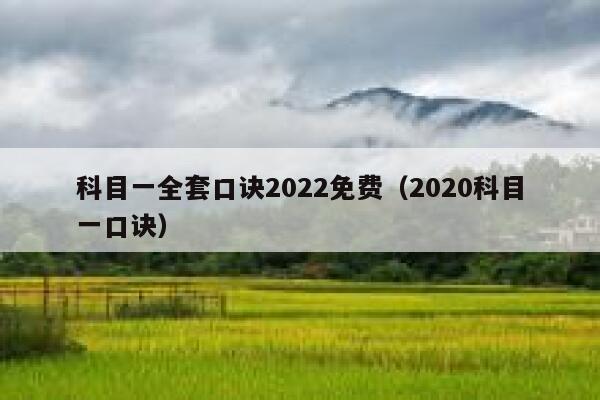 科目一全套口诀2022免费（2020科目一口诀） 第1张