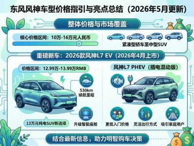 东风风神2026年价格全解析：从入门家轿到智能SUV，如何选择最适合你的那一款？
