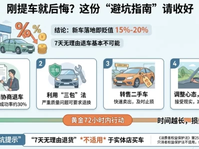 买了车马上后悔了怎么办？4种合法退路+止损策略（附真实案例）