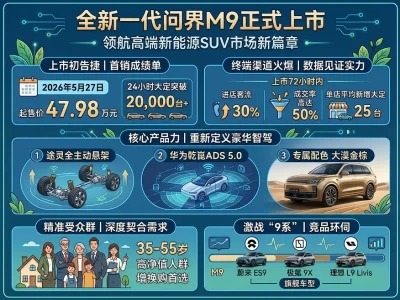 深度拆解全新一代问界M9上市72小时：均店大定25台，谁在为这台“科技巨无霸”买单？