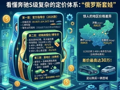 奔驰S级报价真相：为什么你看到的"70万落地"和实际成交价差了20万？