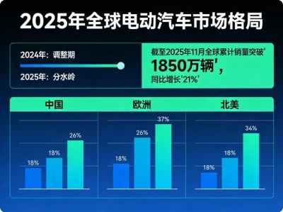 2025年全球电动车市场年终盘点：中国车企强势领跑，欧美政策遭遇“分岔路口”