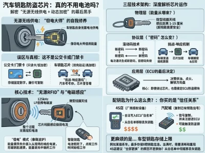 你车钥匙里那块"不用电"的芯片，正在守护你的车不被偷走