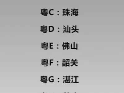 粤F是哪里车牌_广东韶关车牌代码解析