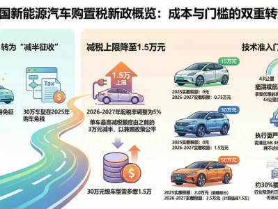 汽车购置税减半政策详解:2026年起新能源车税收优惠大调整