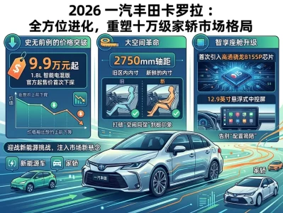 下探至9.9万起、轴距狂拉2750mm：2026款卡罗拉的大反攻，是日系最后的坚守吗？