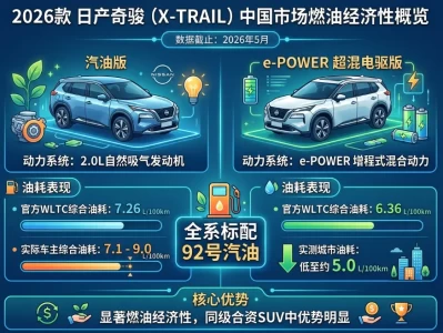 日产奇骏油耗全解析：燃油版与e-POWER混动，谁才是家用SUV的"省油王"？