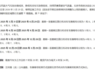 北京限号最新通知_2025年现行限行政策全解析