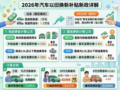 2026年汽车以旧换新补贴实施细则解读
