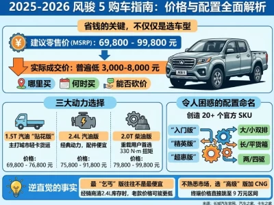 长城风骏5报价全解析：7万级皮卡的水有多深？