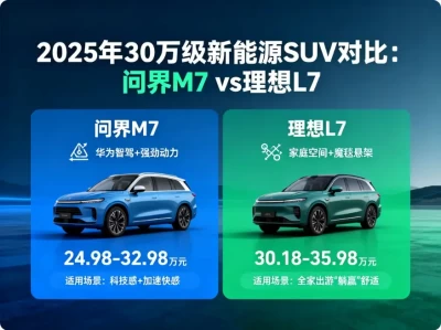 问界M7 vs 理想L7：30万级家庭增程SUV谁更香？2025年全维度深度对比