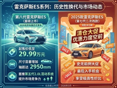 2026款雷克萨斯ES 300h购车全指南：价格走势、换代解析与选购建议
