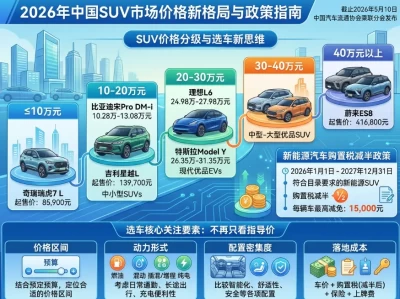 2026年SUV汽车价格全景：10万到40万，钱到底花在哪？