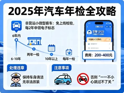 2025年中国汽车年检全攻略：最新流程、费用及注意事项详解