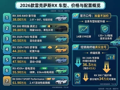 雷克萨斯RX报价：38万起售，但"不加价"才是最大的新闻