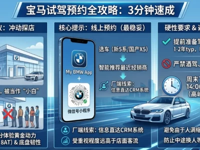 宝马预约试驾超详细实操指南：从App申请到深度试驾避坑，带你一次看透德系操控真相