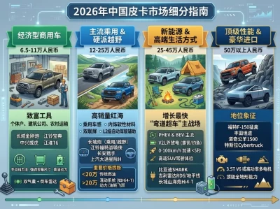2026年中国皮卡汽车选购指南：从入门工具到高端生活方式的全价位深度解析