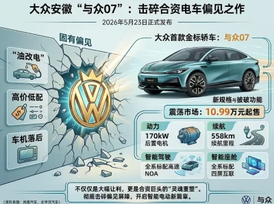 10.99万起的高速NOA与四屏座舱，金标大众与众07是合资电车的翻身仗吗？