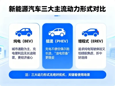 纯电、插混、增程式怎么选？2025实用指南：从场景到成本一次理清