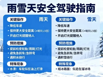 雨雪天气开车安全指南：实用技巧帮你避开“滑铁卢”