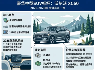 沃尔沃XC60怎么样？2026款深度评测：安全标杆的舒适进化之路