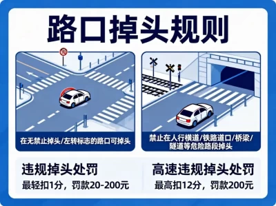 路口掉头规则完全指南:哪些情况能掉?哪些情况不能掉?一次说清