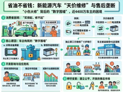 省下的油钱全赔给天价修车费！4400万新能源车主，是如何被“数字围墙”收割的？