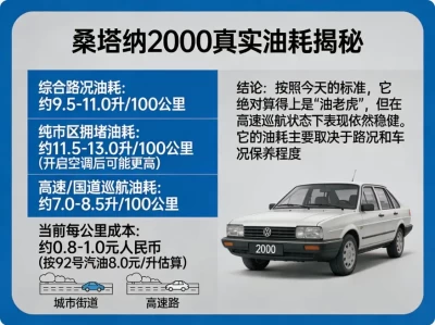 桑塔纳2000真实油耗揭秘：情怀与现实的博弈