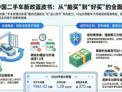 2026年二手车政策全景解析：流通破壁、出口扩容，万亿市场如何破局？