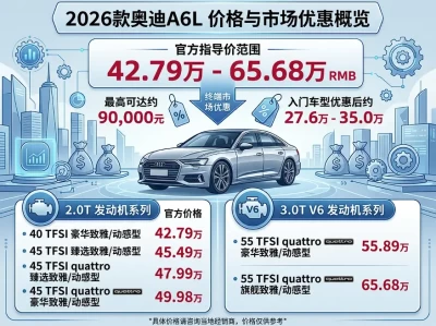 2026款全新奥迪A6L价格和报价整理
