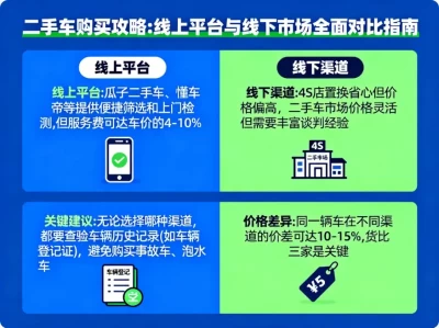 二手车购买攻略:线上平台与线下市场全面对比指南