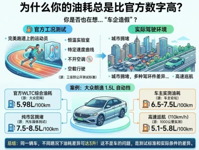 朗逸油耗真相：官方5.6L，车主为什么开到8L？