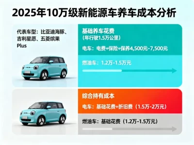 10万级新能源车一年真实花费：算完这笔账，才发现“省钱”和“背刺”并存