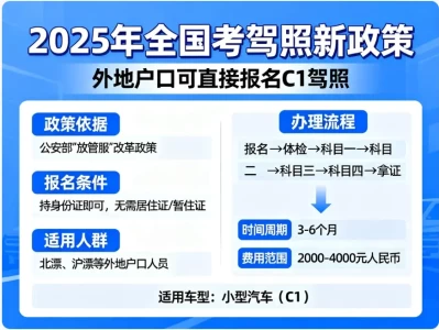 外地户口考驾照全攻略：从零起步，稳稳拿到C1本