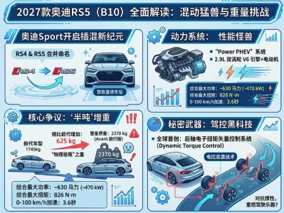 2.37吨的“性能猛兽”：2027款奥迪RS5用电控扭矩矢量，能否战胜物理定律？