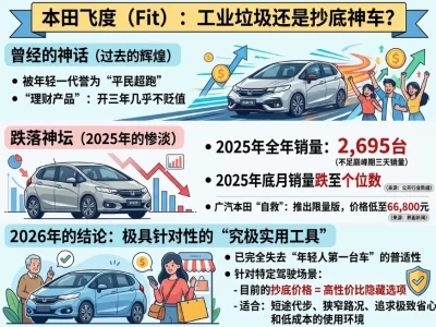暴跌至6万、月销跌至个位数，2026年的本田飞度还能买吗？