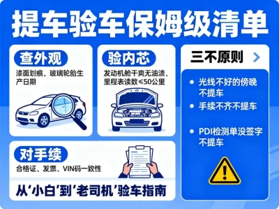 新手提车完全指南：防坑、防忽悠，这份保姆级验车清单请收好！