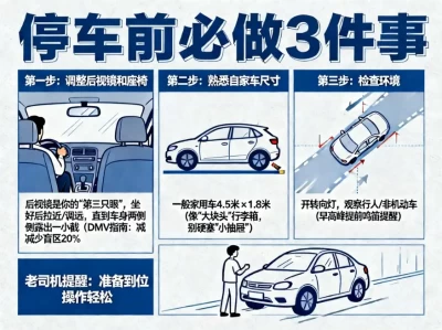 新手开车停车技巧全攻略：零基础入门，一把入位不求人