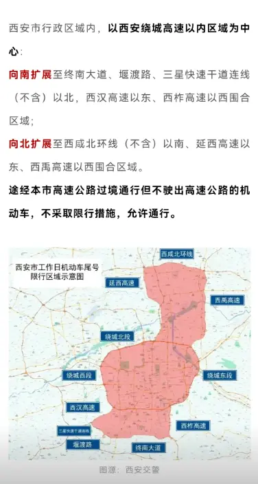 西安限行区域地图高清_最新限行范围一目了然 第3张
