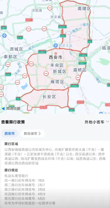 西安限号最新规定_2025年西安限行时间及区域详解 第1张