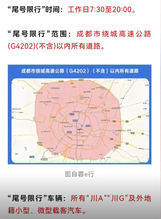 成都车辆限号_2025最新限行时间及区域规定 第1张