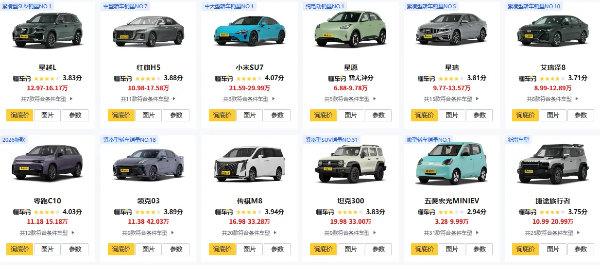 国产车排行榜前十名_2025最省油国产车型推荐榜单 第1张