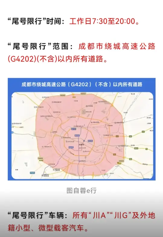 成都限行时间和范围_2025最新限行政策及区域详解 第1张