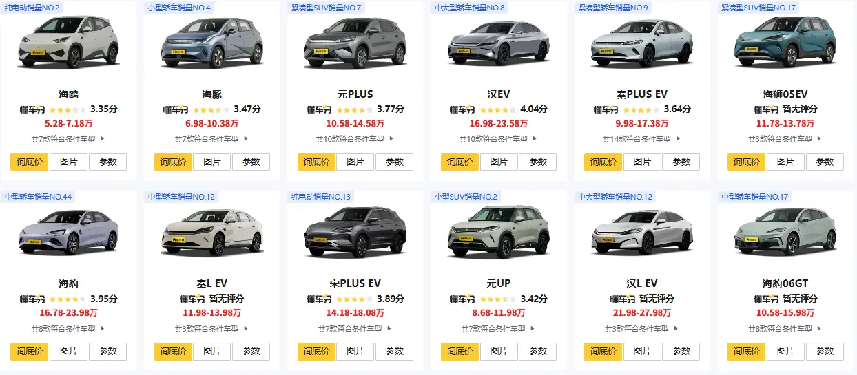 比亚迪纯电动车价格及图片大全_最新车型报价与高清图鉴 第1张