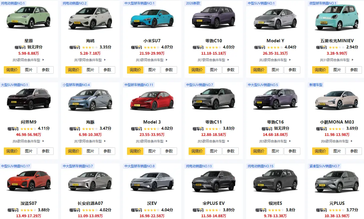 前十名新能源汽车_2025最新热门新能源品牌推荐 第1张