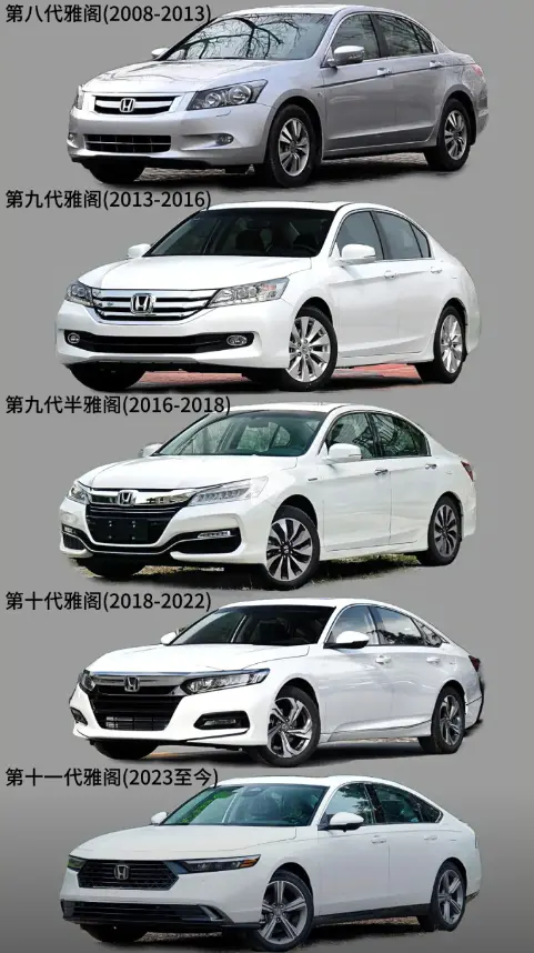 雅阁轿车历代车型_从经典到现代的进化历程与特点 第1张