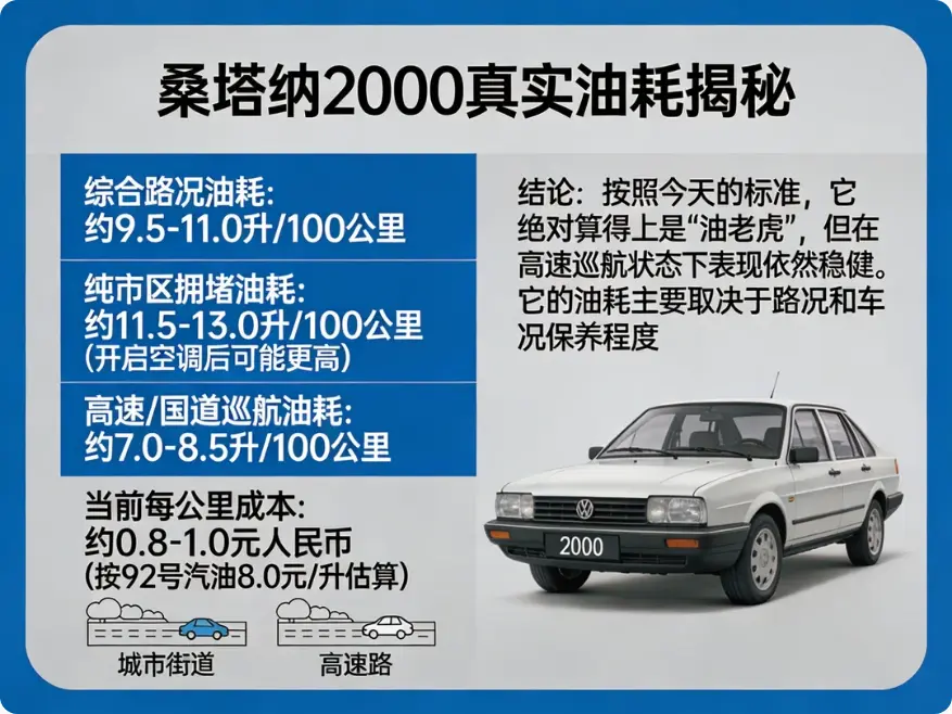 桑塔纳2000真实油耗揭秘：情怀与现实的博弈
