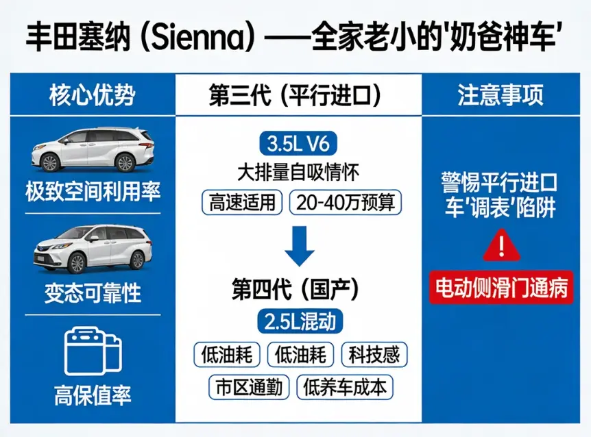 二手丰田塞纳 (Toyota Sienna) 全方位购买指南:是“家用神器”还是“理财产品”? 第1张 二手丰田塞纳 (Toyota Sienna) 全方位购买指南:是“家用神器”还是“理财产品”? 第1张
