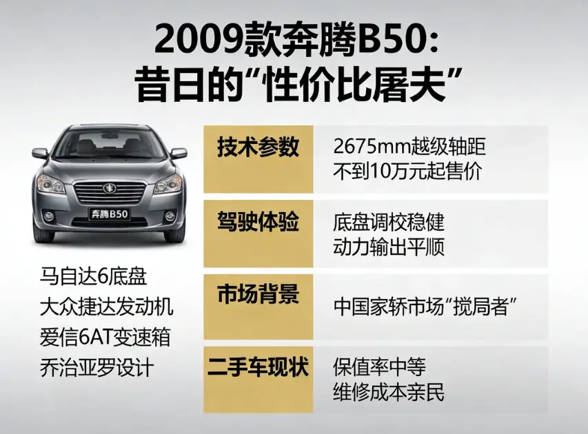 深度回眸:奔腾B50 09款——当年的“A级车之王”,到底是神车还是拼装怪? 第1张 深度回眸:奔腾B50 09款——当年的“A级车之王”,到底是神车还是拼装怪? 第1张
